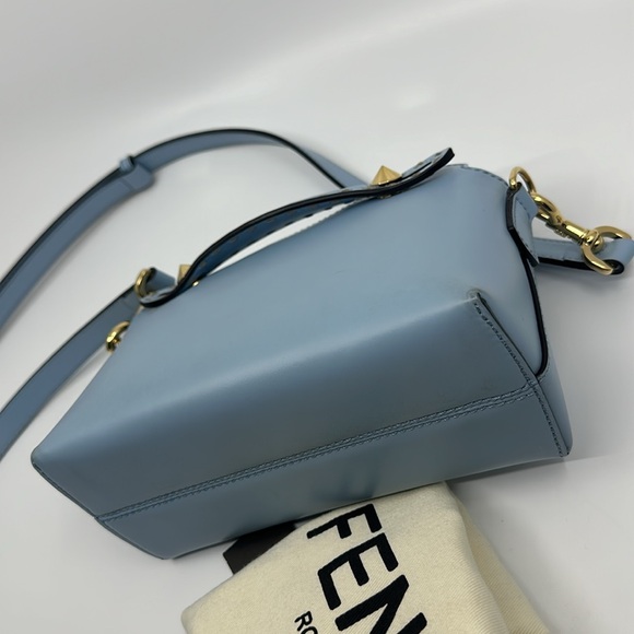 Fendi By The Way blue leather mini shoulder bag with dust bag & tags - Picture 13 of 16